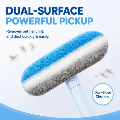 4-In-1 Pet Fur Removal Multi-Cleaner, Eco-Friendly Washable Reusable Lint Brush with Extra Long Adjustable Handle, Cost-Effective Comfortable Grip Tool for Sofa, Car Seats