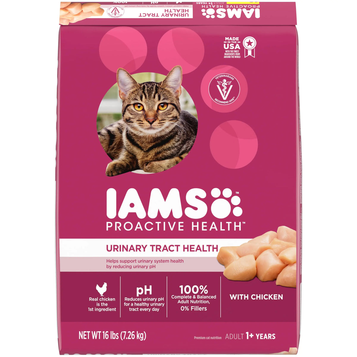 IAMS Proactive Health Adult Urinary Tract Healthy Dry Cat Food with Chicken 16 lb. Bag
