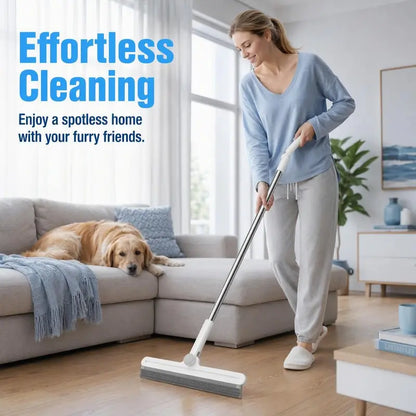 2PCS Silicone Pet Hair Removal Broom Set - Double-Sided, Textured Rows, Large/Small Options for Carpet Cleaning & Dog/Cat Grooming