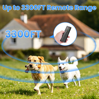 1Pc 2 in 1 Dog Shock and Bark Collar Dog Training Collar with Remote Rechargeable IP68 Waterproof with 3 Channels for Medium and Small Dogs