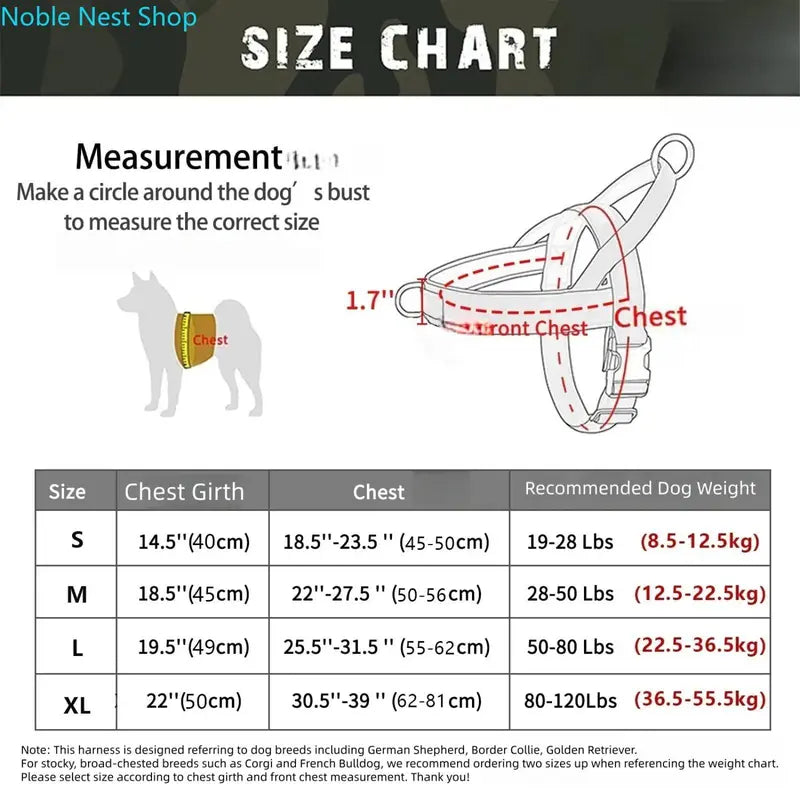 No Pull Dog Harness for German Shepherd, Golden Retriever, Border Collie - Easy-Fit Adjustable, Chafe-Resistant, Safe, Secure, Lightweight Pet Vest Harness for Camping, Daily Stroll, Walking Training Outdoor Supplies