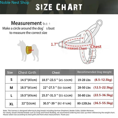 No Pull Dog Harness for German Shepherd, Golden Retriever, Border Collie - Easy-Fit Adjustable, Chafe-Resistant, Safe, Secure, Lightweight Pet Vest Harness for Camping, Daily Stroll, Walking Training Outdoor Supplies
