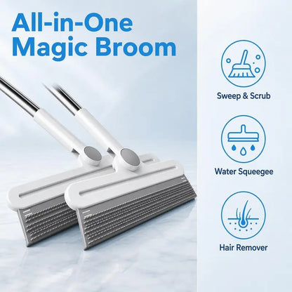 2PCS Silicone Pet Hair Removal Broom Set - Double-Sided, Textured Rows, Large/Small Options for Carpet Cleaning & Dog/Cat Grooming