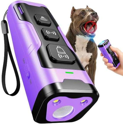 Stop Dog Barking Fast & Safely, Ultrasonic Bark Deterrent for Indoor Outdoor Use, anti Barking Device for Dogs with 4 Modes, 50Ft Range, Easy to Use No Bark Device for a Quieter Home