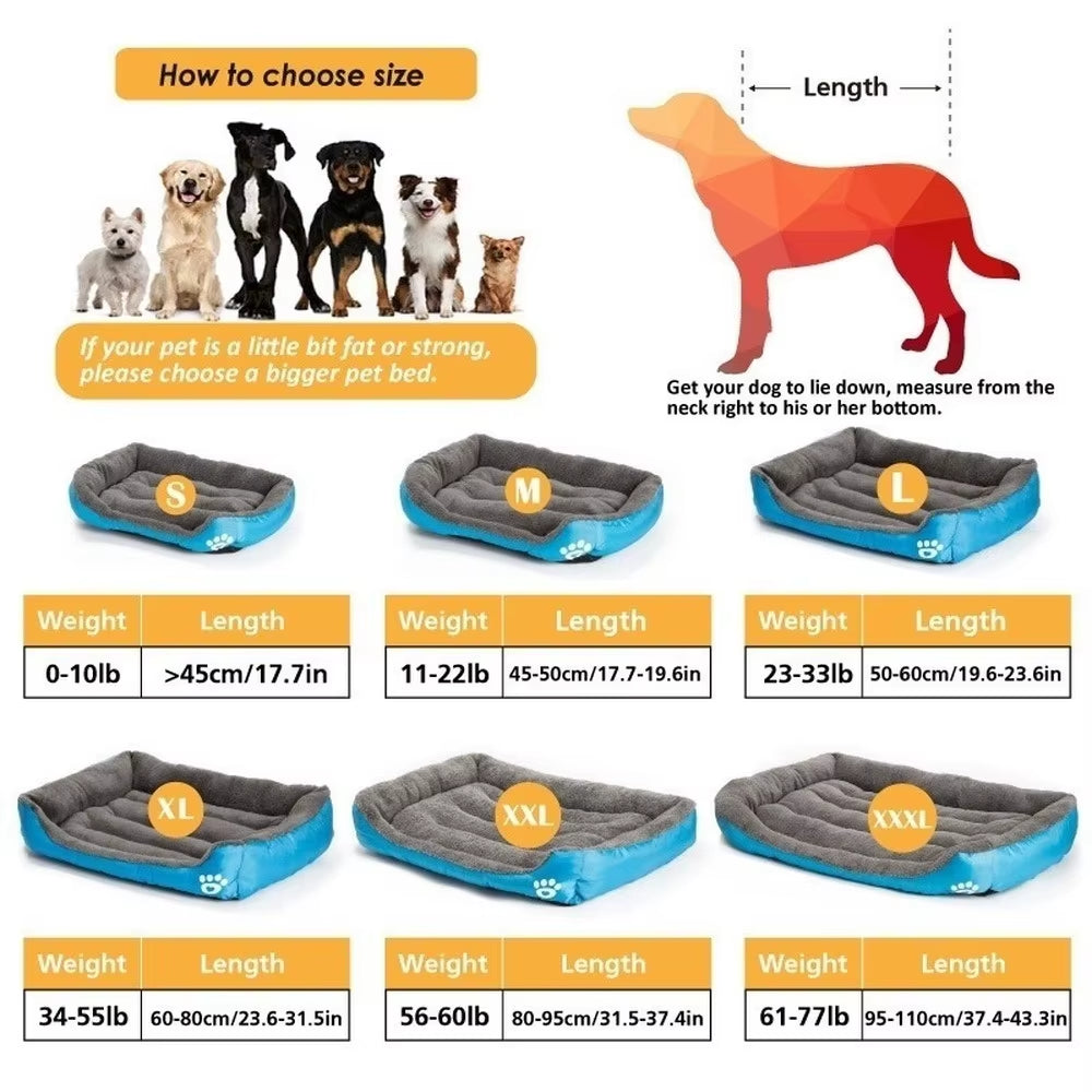 Large Pet Cat Dog Bed Warm Cozy Dog House Soft Fleece Nest Dog Baskets House Mat Autumn Winter Waterproof Kennel