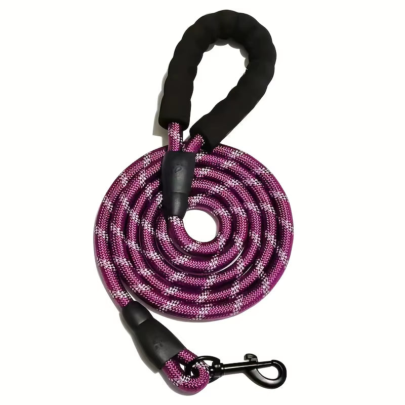 Reflective Dog Leash with Comfortable Padded Handle - Double Heavy Duty Traction Rope for Strong Dogs - Enhance Safety and Contr