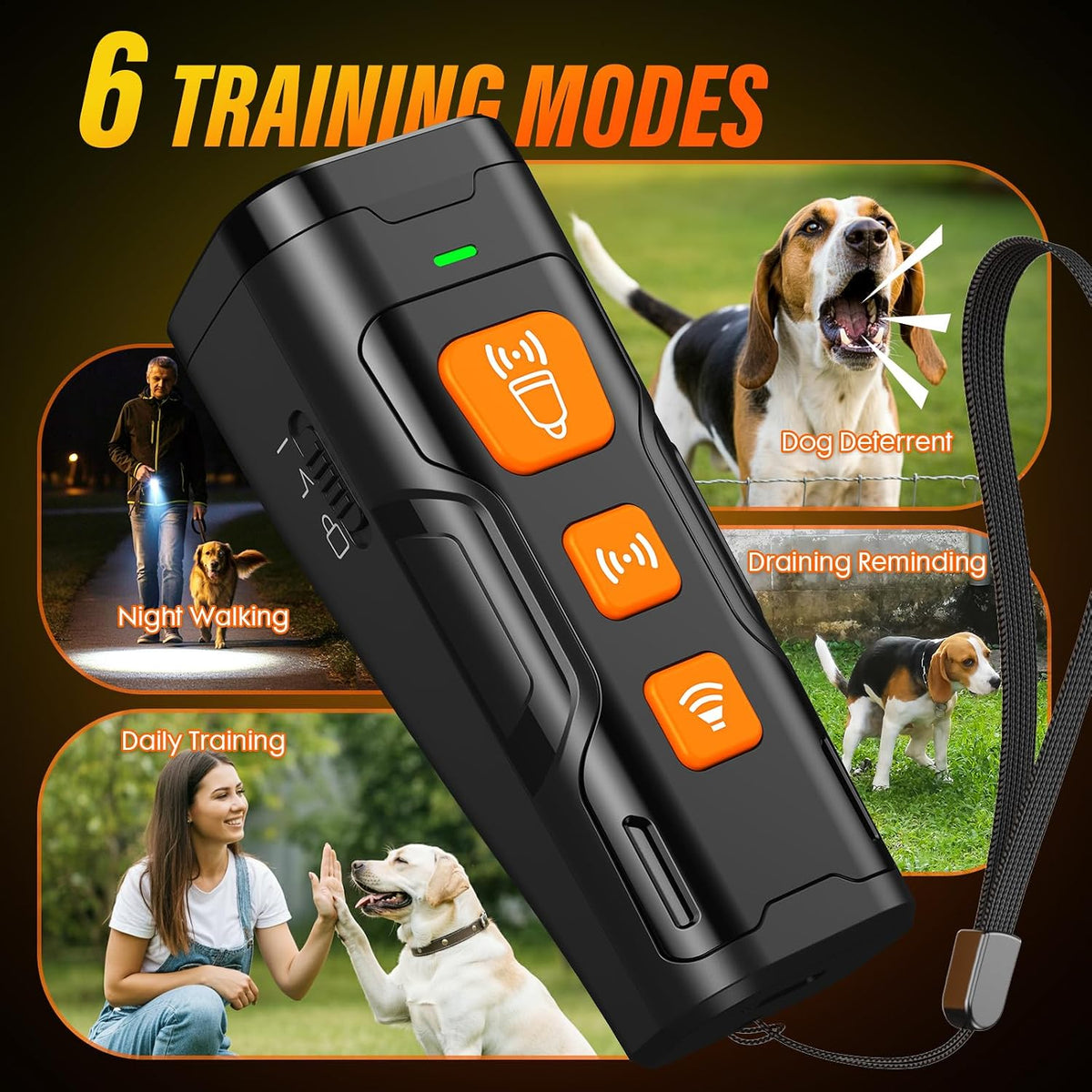Dog Bark Deterrent Device, 3X Ultrasonic anti Barking, 6 Training Modes 23 FT Range Barks No More Indoors Outdoors Behavior Correct Safe & Humane Rechargeable Compact Bark Control for Dogs