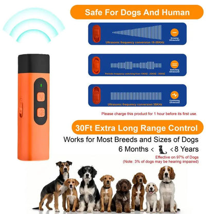 Petsafe Professional Sonic Emitter Dog Training Aid - Rechargeable Ultrasonic Bark Stopper with LED Flashlight, 30Ft Range, Effective Training, Easy to Use Anti-Bark Solution