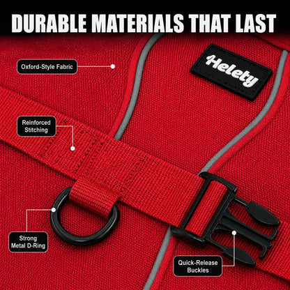 HELETY Dog 2-Piece Tactical Harness Set - No-Pull Reflective Adjustable Mesh+Polyester, Control Handle, Plush Corduroy Flexi Leash, Portable Water Bottle, Leather Bow Tie Collars for Small-Large Dogs, Escape-Proof Cat Safety Night Breakaway