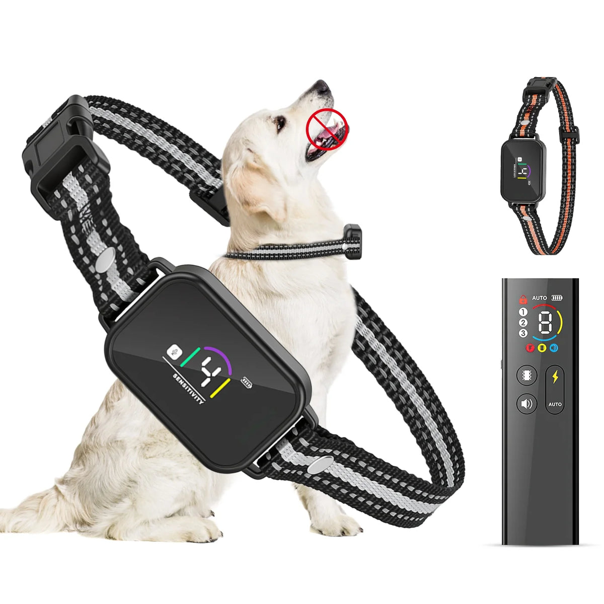 1Pc 2 in 1 Dog Shock and Bark Collar Dog Training Collar with Remote Rechargeable IP68 Waterproof with 3 Channels for Medium and Small Dogs