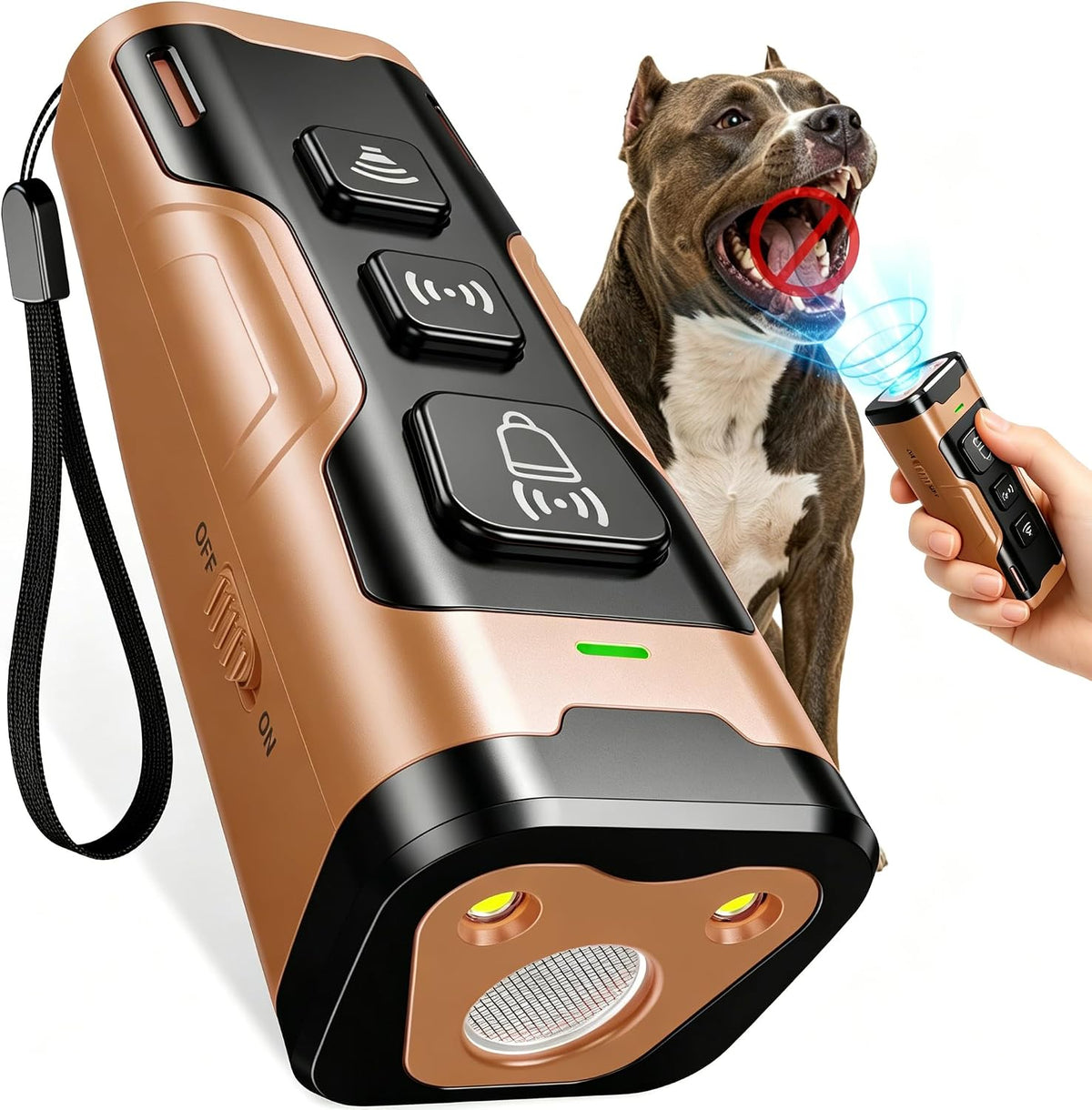 Stop Dog Barking Fast & Safely, Ultrasonic Bark Deterrent for Indoor Outdoor Use, anti Barking Device for Dogs with 4 Modes, 50Ft Range, Easy to Use No Bark Device for a Quieter Home