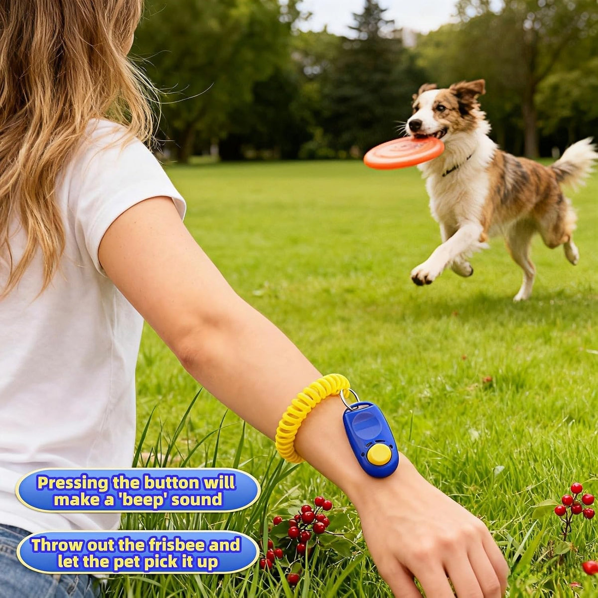 Dog Training Clicker with Wrist Strap, Effective Obedience Aid for Barking, Sit, Stay. Humane & Easy