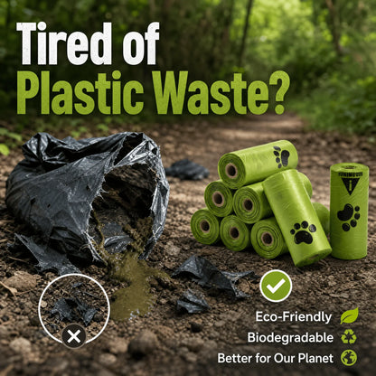 10-Roll Leak-Resistant Dog Waste Bags for Walking & Travel