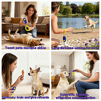 Dog Training Clicker with Wrist Strap, Effective Obedience Aid for Barking, Sit, Stay. Humane & Easy