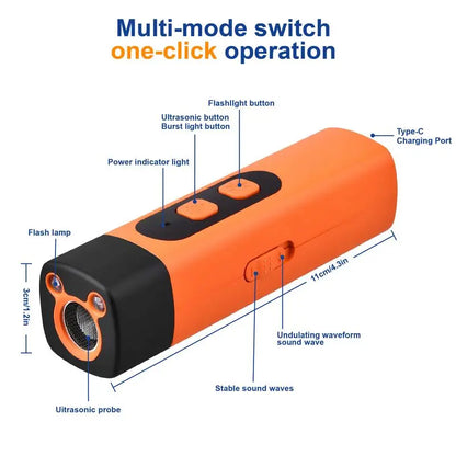 Petsafe Professional Sonic Emitter Dog Training Aid - Rechargeable Ultrasonic Bark Stopper with LED Flashlight, 30Ft Range, Effective Training, Easy to Use Anti-Bark Solution