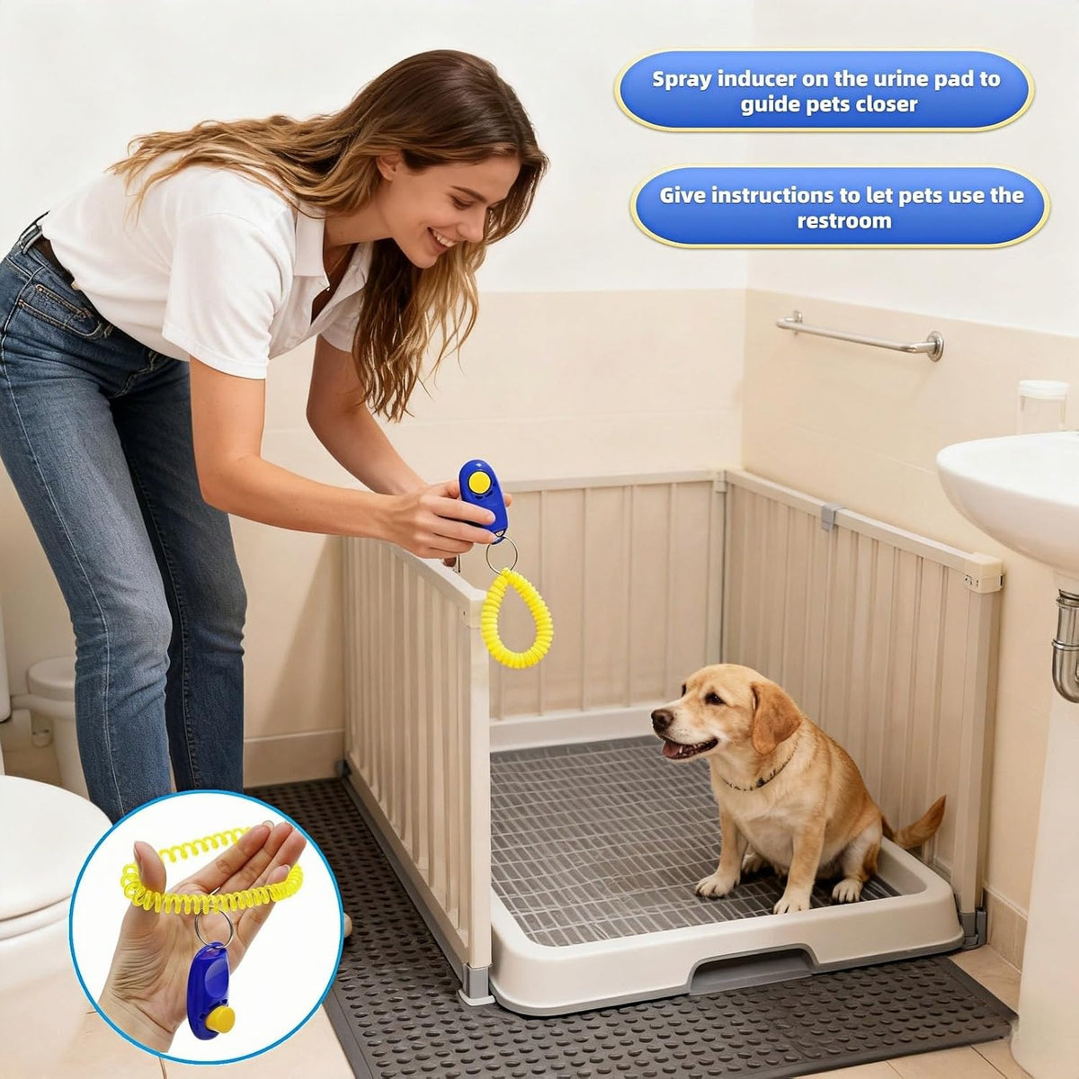 Dog Training Clicker with Wrist Strap, Effective Obedience Aid for Barking, Sit, Stay. Humane & Easy