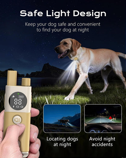 Shock Collar for Dogs, 4200FT Training Collar for 15-120Lbs Dog (Beige)