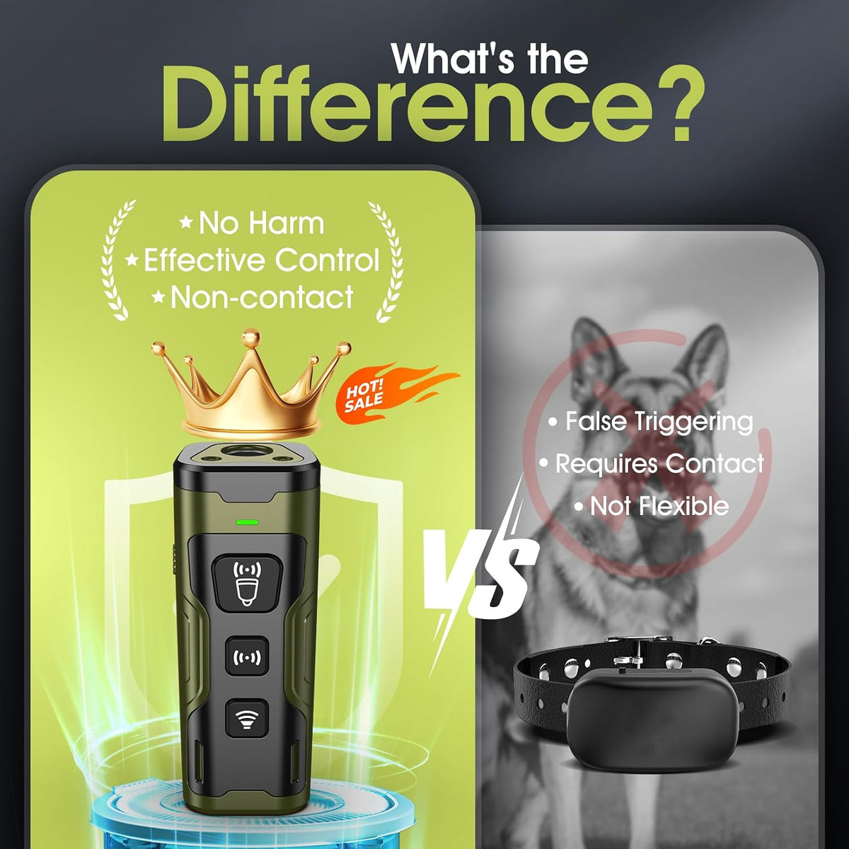 Stop Dog Barking Fast & Safely, Ultrasonic Bark Deterrent for Indoor Outdoor Use, anti Barking Device for Dogs with 4 Modes, 50Ft Range, Easy to Use No Bark Device for a Quieter Home