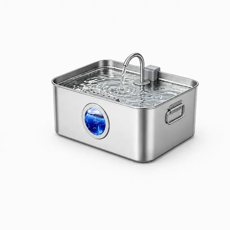 Sohochic 12L 304 SS Automatic Pet Water Fountain for Dogs & Cats, Large-Capacity Dispenser with LED Gauge, Quiet Pump, Multi-Pet Drinking Tray, Filter Set, with Filter Set