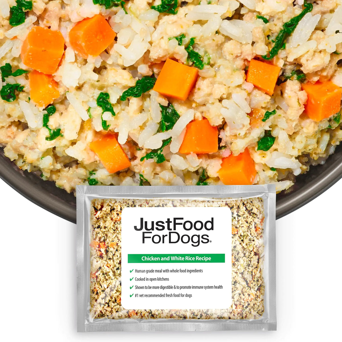 Optimal Nutrition Beef Dog Food Topper - JustFoodForDogs 18 oz, 21 Pcs